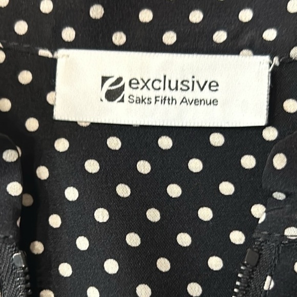 Saks Fifth Avenue Silk Polka Dot High Low Tunic Top Size 6 - Picture 5 of 11